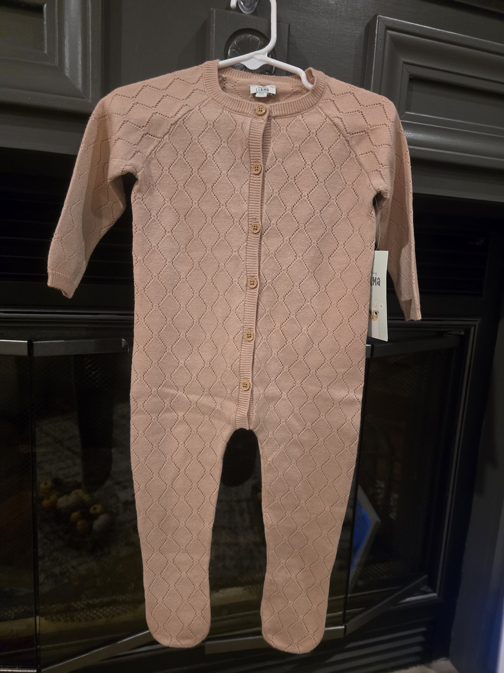 Laughing Llama Baby Pink Geometric Footie 6M NWT